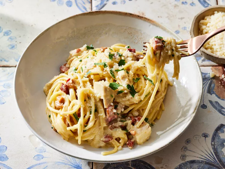 Chicken Carbonara Pasta Bake